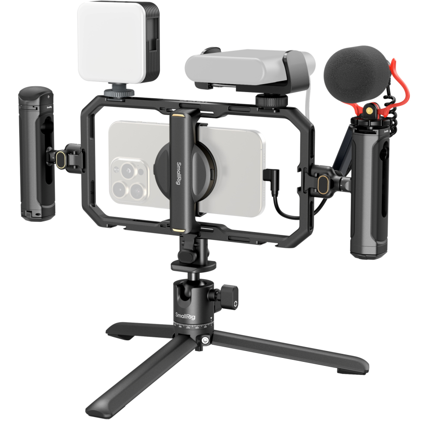 SmallRig All-in-One Video Kit For Smartphone Creators with Audio and Lighting System Full Quick Pro 