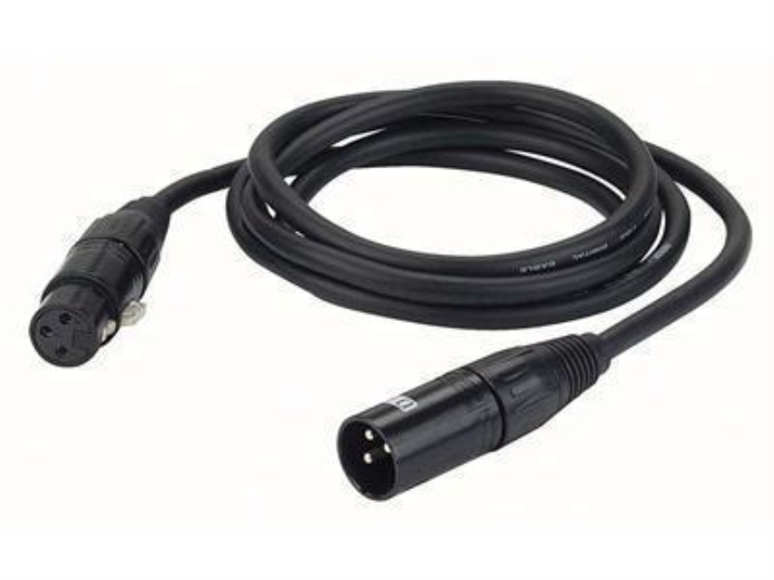 Audiokabel symm. XLR-3m/f 30cm, schwarz, G