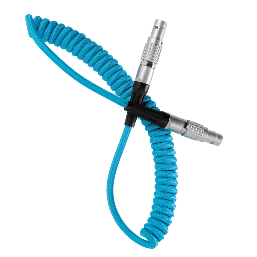 Kondor Blue LEMO to LEMO 2 Pin 0B Male Coiled Power Cable for ARRI - Teradek