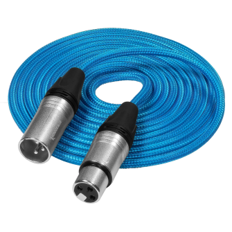 Kondor Blue Male XLR to Female XLR Audio Cable for Professional Balanced Sound (10 Feet)