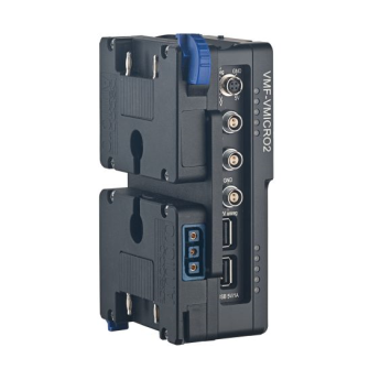 Bebob Coco-A2Vmicro2 Doppel Amicro (Gold-Mount kompatibel) zu V-Mount (kameraseitig) Platte mit Hots