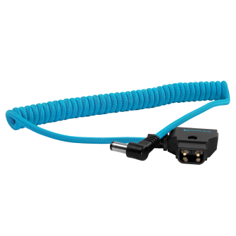 Kondor Blue D-Tap to DC Right Angle Coiled Cable (5.5 x 2.5mm) (Canon C70/Atomos)