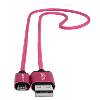 Kondor Blue iJustine Pink USB A to Micro USB Fast Charging Data Cable (10&quot;)