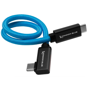 Kondor Blue USB C to USB C Cable for SSD Recording &amp; Charging - 8K Data and Power Delivery (Right An