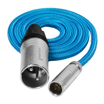 Kondor Blue Mini XLR Male to XLR Male (3ft) Blue Braided