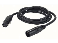 Audiokabel symm. XLR-3m/f 30cm, schwarz, G